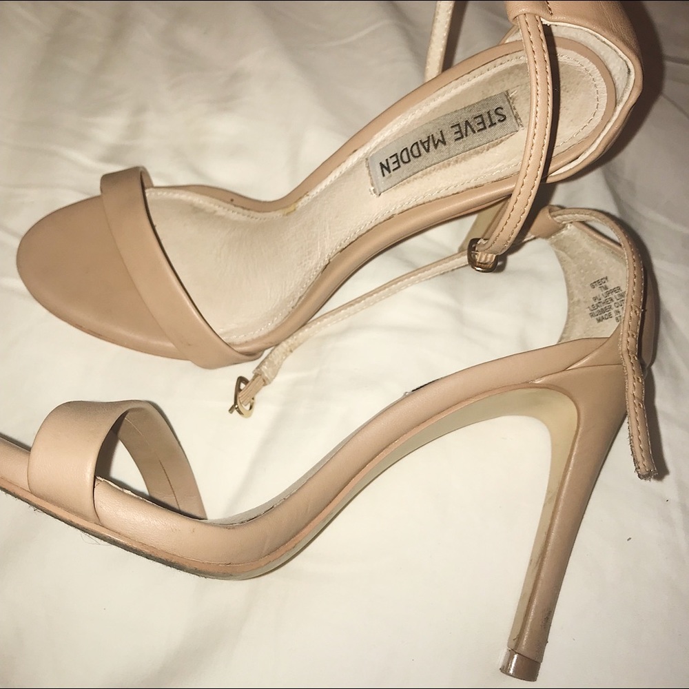 Nude Steven Madden Stiletto Strappy Heels
